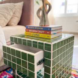 Tiled Nightstand With Drawer, Nitestand L - thumbnail 2