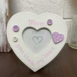 For Mum Wooden Heart Picture Frame in Pastel Colours With Sentimental Message Shabby Chic Photo Frame. Gift For Mothers Day Mums Or Birthday - thumbnail 2