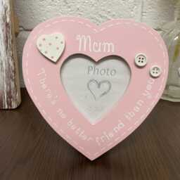 For Mum Wooden Heart Picture Frame in Pastel Colours With Sentimental Message Shabby Chic Photo Frame. Gift For Mothers Day Mums Or Birthday - thumbnail 3