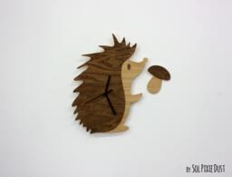 Cute Hedgehog - Wooden Wall Clock Nursery Kids Baby Room Decor Children Deco Shower Gift Idea Animal