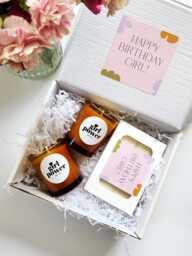 Birthday Girl Candle- Gift Box - 2 Candle 80G & Wax Melts- Soy Candles- Wax For Her- Power - thumbnail 1
