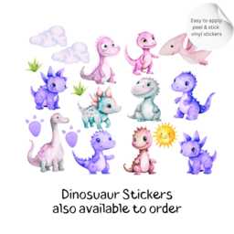 Personalised Dinosaur Name Stickers - Pastel Dino Nursery Wall Decal - thumbnail 4