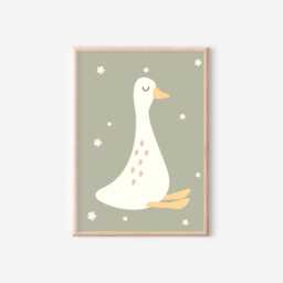 Set Of 2 Girls Goose, Gingham & Wildflower Prints - Unframed - thumbnail 3