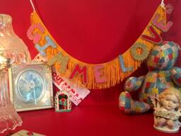 Gimme Love Fringe Banner Hand-Painted Glitter Wall Decor - thumbnail 1