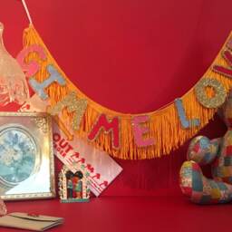 Gimme Love Fringe Banner Hand-Painted Glitter Wall Decor - thumbnail 3
