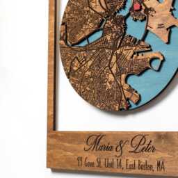 Housewarming Couples Gift Personalized 3D Wooden Map, First Home Apartment Wall Art