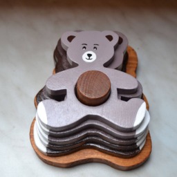 Wooden Toy/stacking Bears Educational Game - thumbnail 3