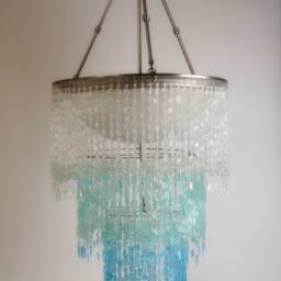 Sea Glass Chandelier Coastal Beach House Lighting, 42 - thumbnail 4