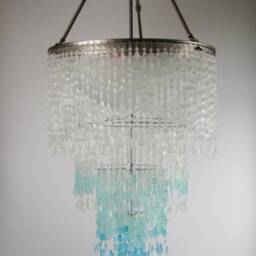 Sea Glass Chandelier Coastal Beach House Lighting, 42 - thumbnail 2