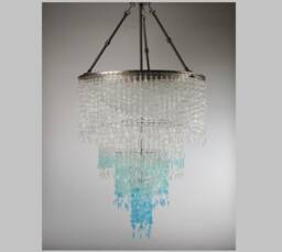 Sea Glass Chandelier Coastal Beach House Lighting, 42