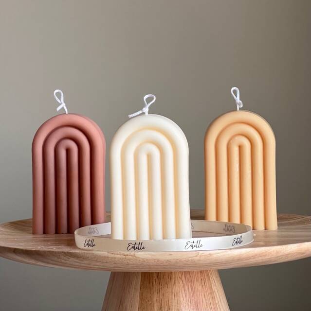 Hand Poured Rainbow Soy Wax Candle Sculptural Home Decor - image 1