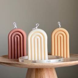 Hand Poured Rainbow Soy Wax Candle Sculptural Home Decor - thumbnail 1