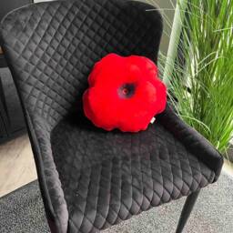 Red Poppy Pillow, Farmhouse Decor, Flower Cushion, Gift - thumbnail 3