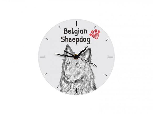 Belgian Sheepdog, Free Standing Mdf Floor Clock With An Image Of A Dog - image 1