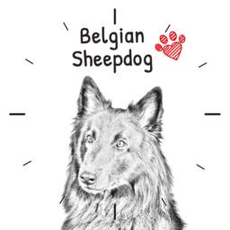 Belgian Sheepdog, Free Standing Mdf Floor Clock With An Image Of A Dog - thumbnail 2