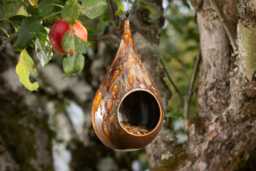 Autumn - Handmade Ceramic Stoneware Hanging Teardrop Bird Feeder - Frost Resistant