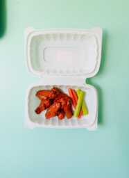 Take Out Hot Wings Wall Hanging/ Dopamine Decor/ Maximalist Fake Food/ Food Pop Art/ Sculpture/ Funky Decor/Kitchen - thumbnail 1