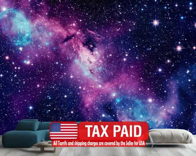 Galaxy Stars Peel & Stick Wall Mural, Astronomy Wallpaper - image 1
