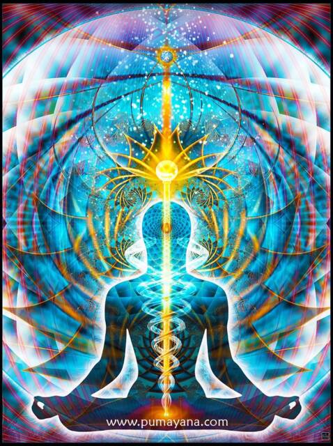 Galactic Body Tapestry Spiritual Cosmic Meditation Art Wall Hanging - image 1