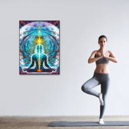 Galactic Body Tapestry Spiritual Cosmic Meditation Art Wall Hanging - thumbnail 3