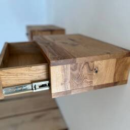 Floating Nightstand Set Of 2 With Drawer Pair Rustic Oak Bedside Table Farmhouse Wooden For Bedroom Nightstandn - thumbnail 4
