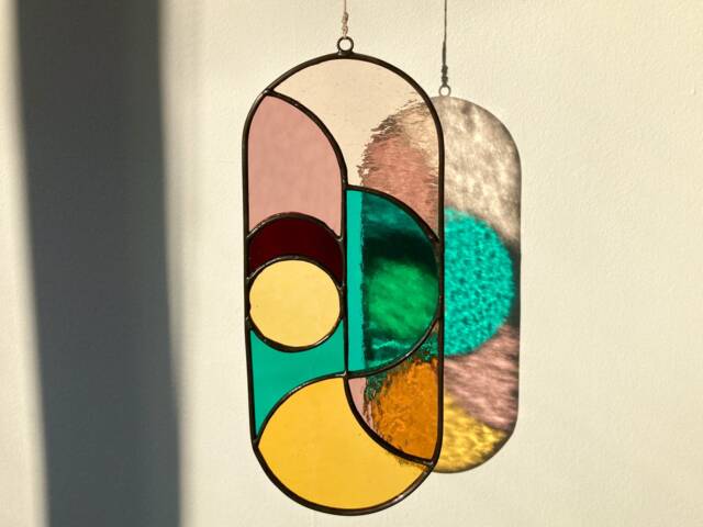 Modern Stained Glass Suncatcher, Window Decoration, Wall Hanging - image 1
