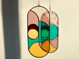 Modern Stained Glass Suncatcher, Window Decoration, Wall Hanging