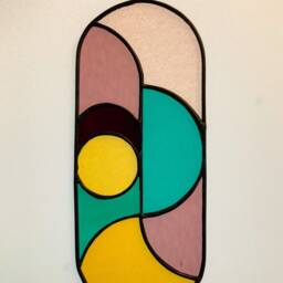 Modern Stained Glass Suncatcher, Window Decoration, Wall Hanging - thumbnail 4