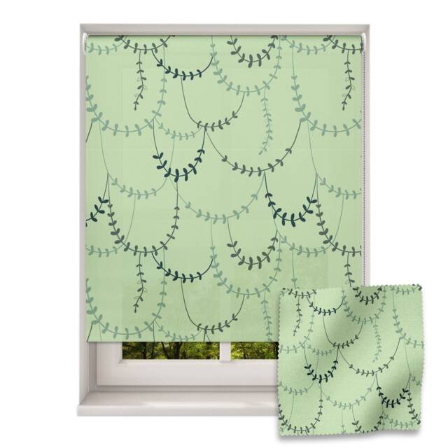 Jungle Vines Roller Blind, Children's Made To Measure, Green Pattern Blind - image 1