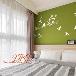 Tree & Bird Wall Decals Nursery Wall Sticker Branch Vinyl Decal Children Nature Home Decor-Dk164 - thumbnail 2