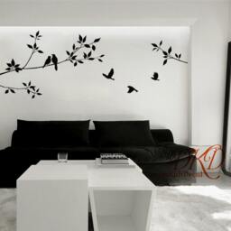 Tree & Bird Wall Decals Nursery Wall Sticker Branch Vinyl Decal Children Nature Home Decor-Dk164 - thumbnail 3