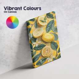 Botanical Lemon Leaf Citrus Fruit Pattern Canvas Wall Art Print Decor Picture Ready To Hang - thumbnail 4