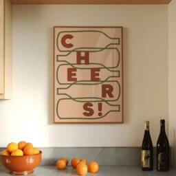 Cheers Print - Drink Poster Kitchen Wall Art Typographic Decor Restaurant Homeware Home Bar Cocktail Wine - thumbnail 3