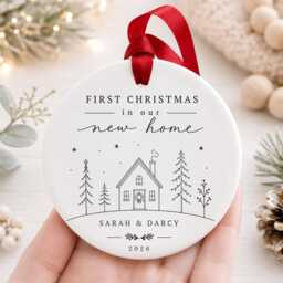 Personalised First Christmas in Our New Home Bauble, House Ornament, Couple Housewarming Gift, Keepsake 2026
