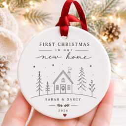 Personalised First Christmas in Our New Home Bauble, House Ornament, Couple Housewarming Gift, Keepsake 2026 - thumbnail 2