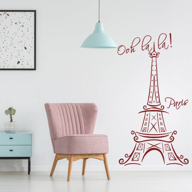 Eiffel Tower Wall Stickers - Paris Vinyl Decal France Cute Travel Art Sticker French Tour Waterproof 3D Decor Mural Gift Interior Decals - image 1