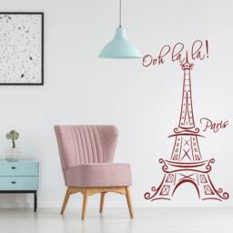 Eiffel Tower Wall Stickers - Paris Vinyl Decal France Cute Travel Art Sticker French Tour Waterproof 3D Decor Mural Gift Interior Decals - thumbnail 1