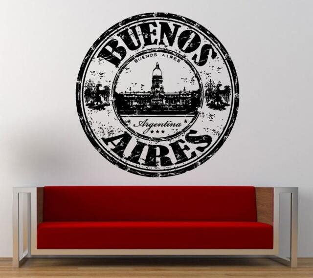 Buenos Aires Argentina Stamp Wall Decal Sticker Vinyl Mural Leaving Bedroom Room Home Decor Free Shipping L342 - image 1
