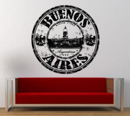 Buenos Aires Argentina Stamp Wall Decal Sticker Vinyl Mural Leaving Bedroom Room Home Decor Free Shipping L342 - thumbnail 1