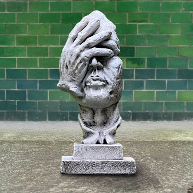 Handmade Face Palm Figurine Concrete Abstract Sculpture Modern Cement Decoration Stone Hand On Statue Minimalistic Ornament Gift - image 1