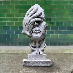 Handmade Face Palm Figurine Concrete Abstract Sculpture Modern Cement Decoration Stone Hand On Statue Minimalistic Ornament Gift - thumbnail 1