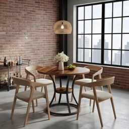 Round Dining Table For 2-4 People, Small Wooden Kitchen