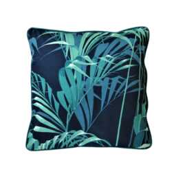 Sanderson Palm House Cotton Cushion Cover Teal Green & Blue Botanical Pillow - thumbnail 1