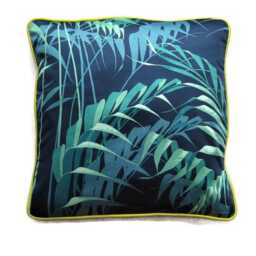 Sanderson Palm House Cotton Cushion Cover Teal Green & Blue Botanical Pillow - thumbnail 2