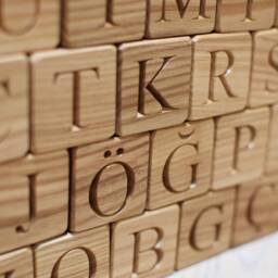 29 Wood Turkish Alphabet Blocks Abc Letter Learning Toy Personalized Baby Shower Or Birthday Gift - thumbnail 2