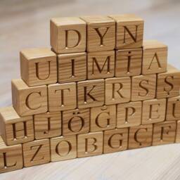29 Wood Turkish Alphabet Blocks Abc Letter Learning Toy Personalized Baby Shower Or Birthday Gift - thumbnail 3