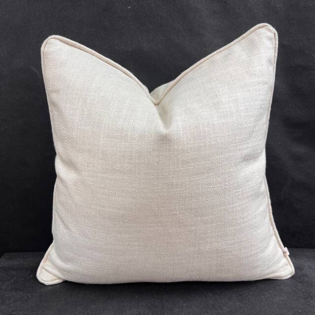 Luxury Designer Plain Beige Stone Silk Linen Cushion Throw Pillow Cover - image 1