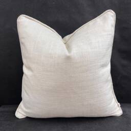 Luxury Designer Plain Beige Stone Silk Linen Cushion Throw Pillow Cover - thumbnail 1