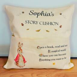Childrens Story Book Cushion. Personalised Kids Pocket Pillow - thumbnail 2