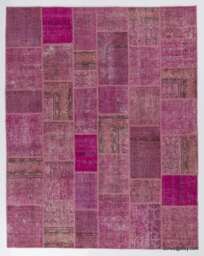 Pink, Lilac & Lavender Handmade Turkish Patchwork Rug - thumbnail 1